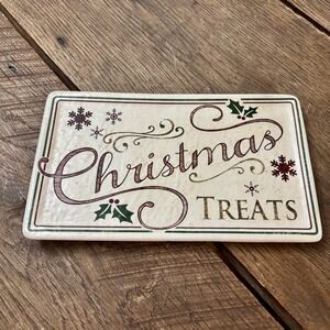 Creative Co-op Christmas‎ Treats Plate Serving Tray Holiday Decor Festive